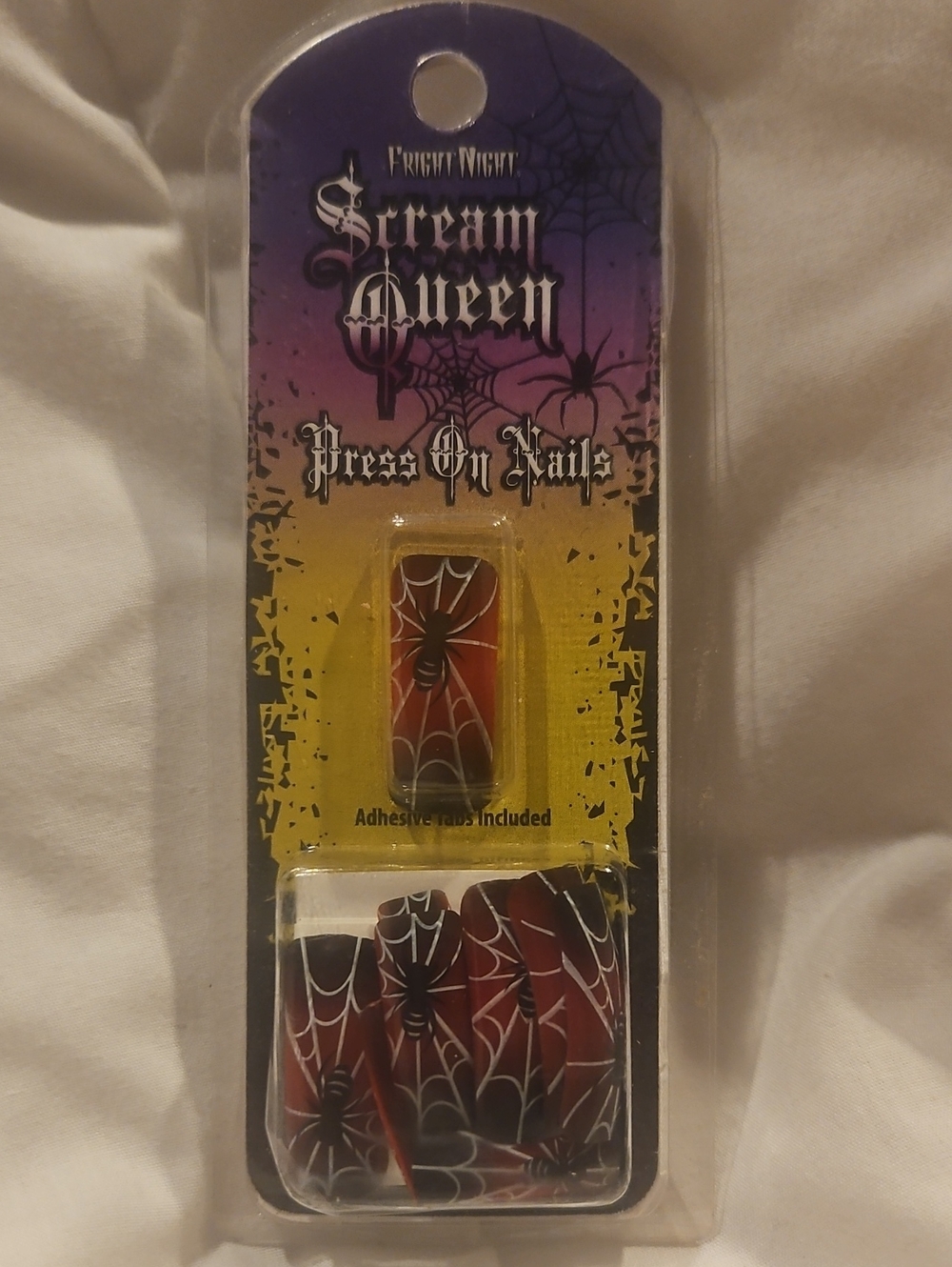 Press On Nails - Red Spiderweb